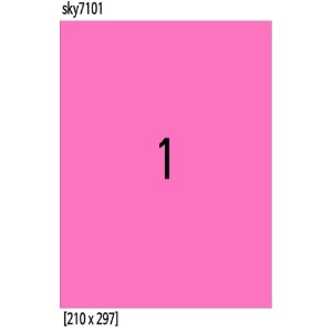 라벨지 칼라 진한 분홍색 1칸 전지 100매  210x197mm 100매 SHRIMP PINK